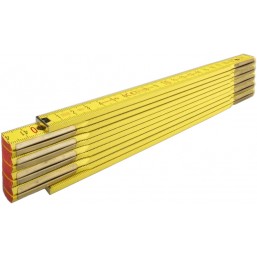 Складной метр Stabila тип 900, деревянный 2м х 16мм, бело-желтая, деление в см и мм на обоих краях