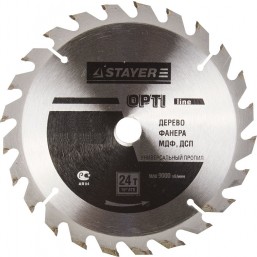 Диск пильный STAYER MASTER "OPTI-Line" по дереву, 160х20мм, 24Т