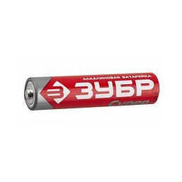 Батарейка Зубр "TURBO" щелочная (алкалиновая), тип AA, 1,5В, 4шт на карточке