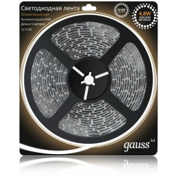 Лента Gauss 4.8W 12V DC тепл бел  EB311000105