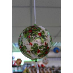 Игрушка новогодняя декорированная пенопластовый шар d 15 см