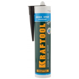 Герметик KRAFTOOL KRAFTFLEX GX107 "AQUA STOP" силиконовый стекольный, прозрачный, 300мл