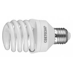 Энергосберегающая лампа СВЕТОЗАР "КОМПАКТ"спираль,цоколь E27(стандарт),Т2,теплый белый свет(2700 К), 25