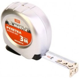 Рулетка Magnetic, 3 м х 16 мм, магнитный зацеп MATRIX 31010