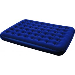 Кровать надувная Bestway Flocked Air Bed King (размер 203х185х22 см, цвет синий, интегрированная подушка, встроенный насос, ремнабор)