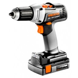 Дрель-шуруповерт Protool DRC 18-4 Compact - Ёмкость аккумулятора 18 V Li-Ion 1.5 А/ч,