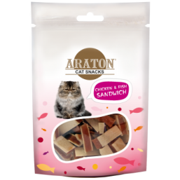 ARATON  Snack for cats fish and chicken sandwiches 50g