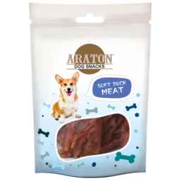 ARATON  Snack for dogs soft duck stripes 75g