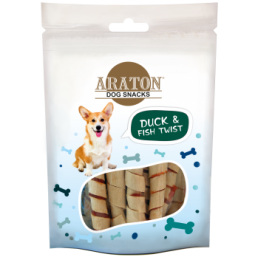 ARATON  Snack for dogs duck nd cod rolls 75g