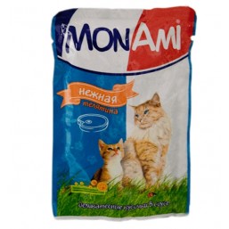 МонАми (консервы для кошек Нежная телятина) паучи ,100г