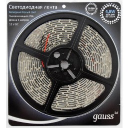 Лента Gauss 4.8W 12V DC бел хол EB311000305