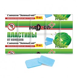 Пластины от комаров NADZOR с запахом зеленый чай 11331