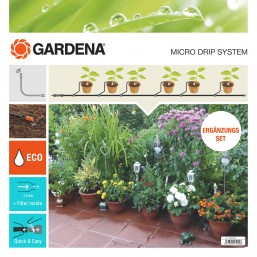 Комплект для продления микрокапельного полива для террас и балконов (на 4 горшка) Gardena 13006-20