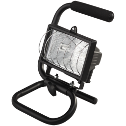 Прожектор галогеновый СВЕТОЗАР переносной с подставкой, цвет черный, 150Вт