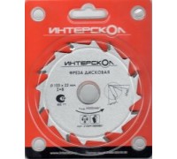 Дисковая фреза 100*22mm-8T по дереву Интерскол 2104910000801