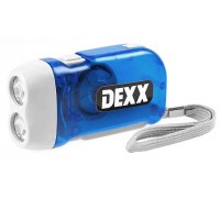 Динамо-фонарь DEXX ручной ЖУК в пластмассовом корпусе, 2 светодиода